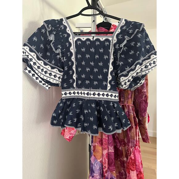 Hunter Bell Blayne Top- Blue Ditsy Floral US 2 - Picture 7 of 8